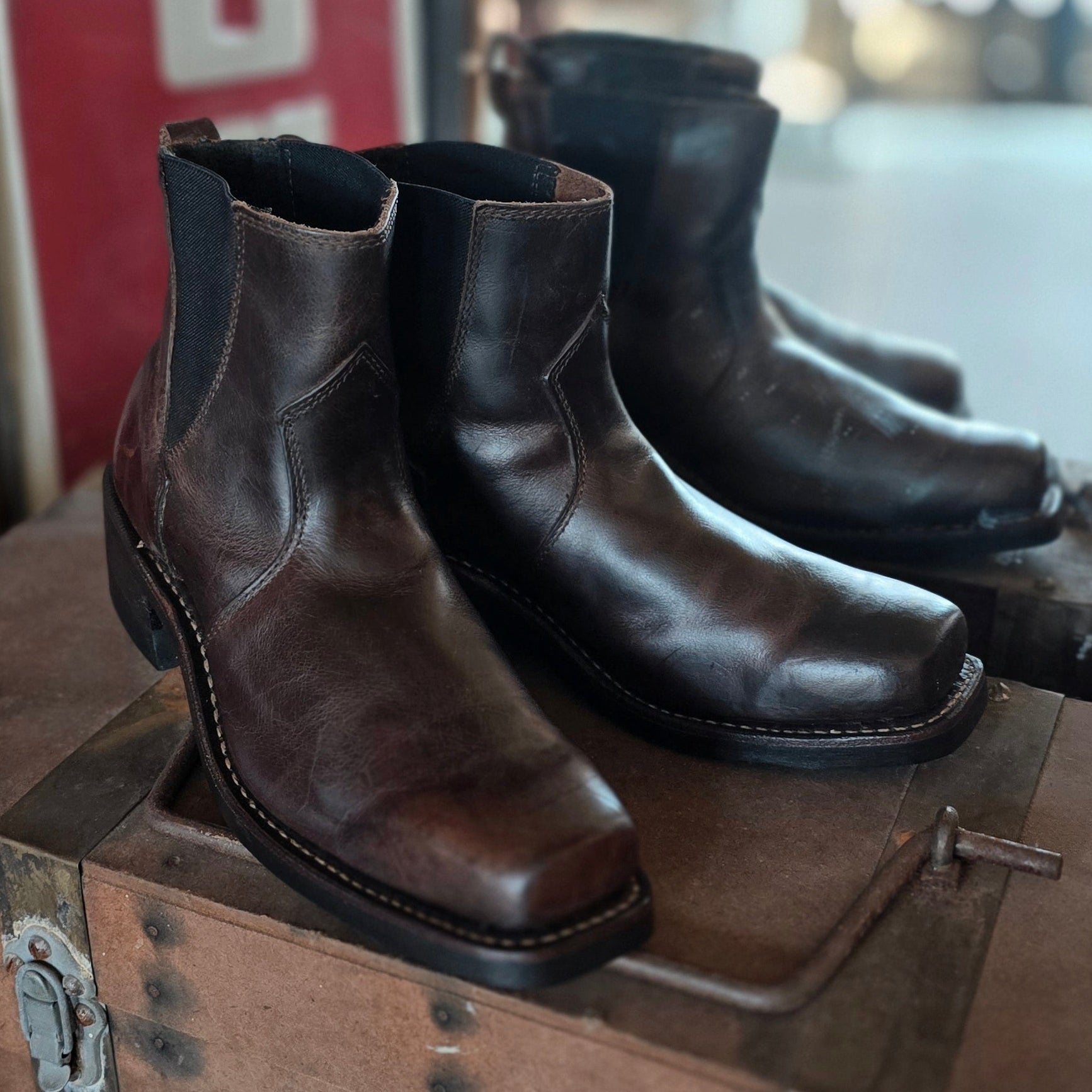 ReBoot - Aurora Square Toe - Brown Pull Up - 6.5 E