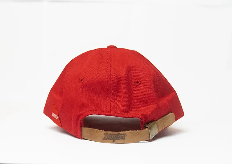 Dayton Script Strap Cap - White on Red - Apparel