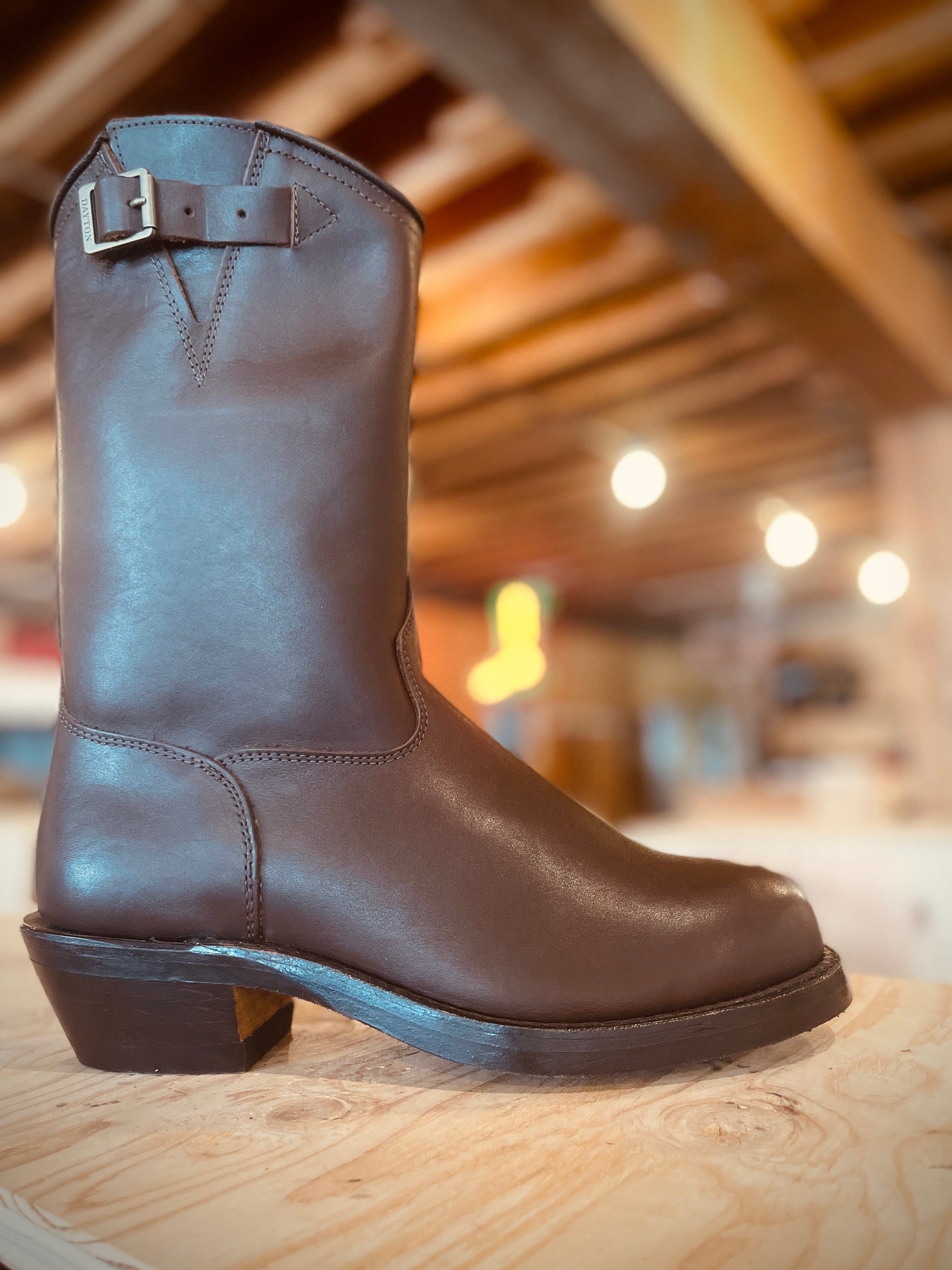 Engineer Round Soft Toe Boot - Brown