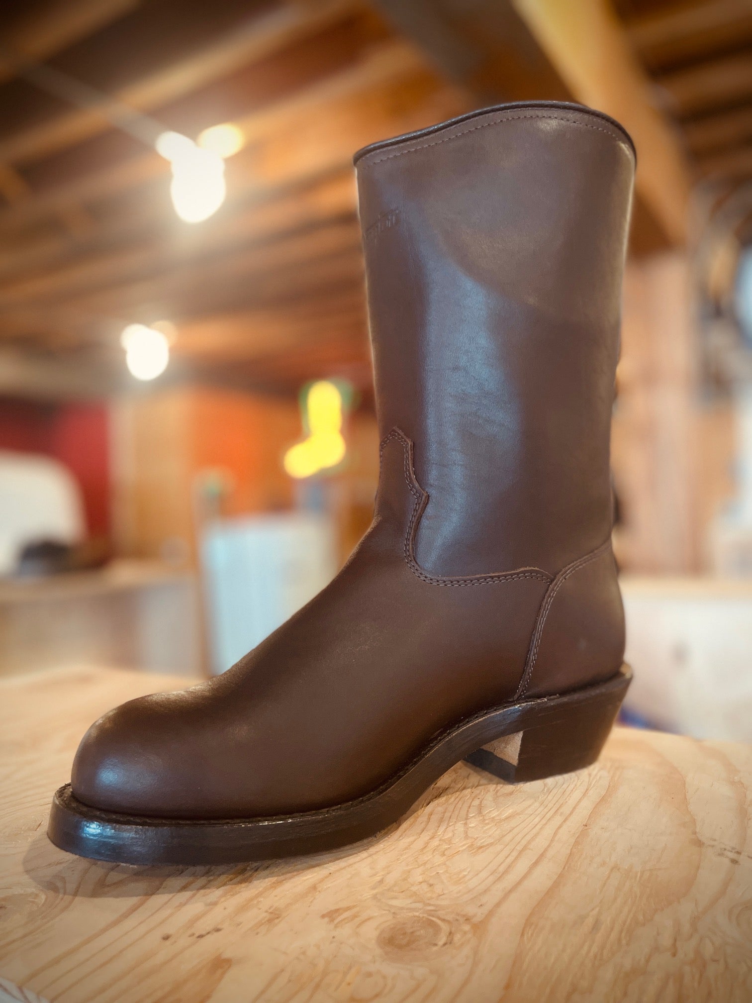 Engineer Round Soft Toe Boot - Brown