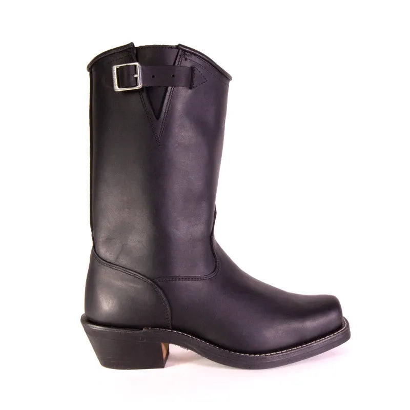 Engineer Square Soft Toe Boot - Black Oil Tan - Boots